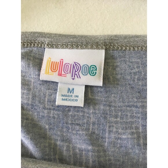 LULAROE JULIA DRESS MEDIUM GRAY/ BLUE SHORT SLEEVE - Picture 6 of 6